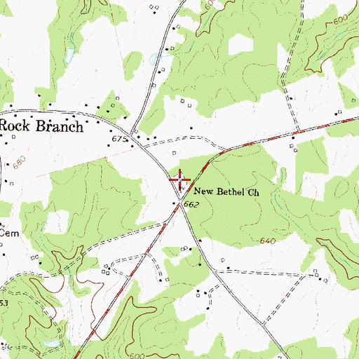 Topographic Map of New Bethel Cemetery, GA