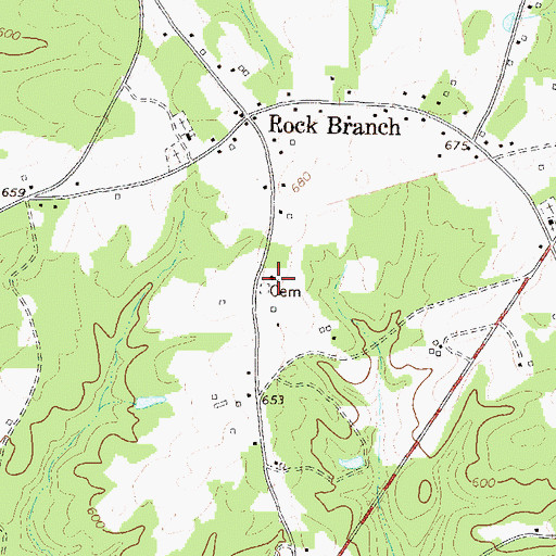 Topographic Map of Rock Branch Church, GA