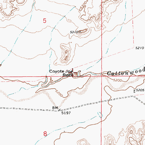 Topographic Map of Coyote Joe Rock, AZ