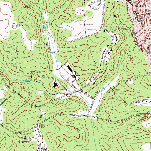 Topographic Map of Samuel Elbert Academy, GA