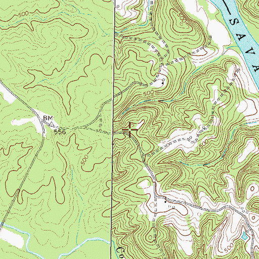 Topographic Map of Savannah School (historical), GA