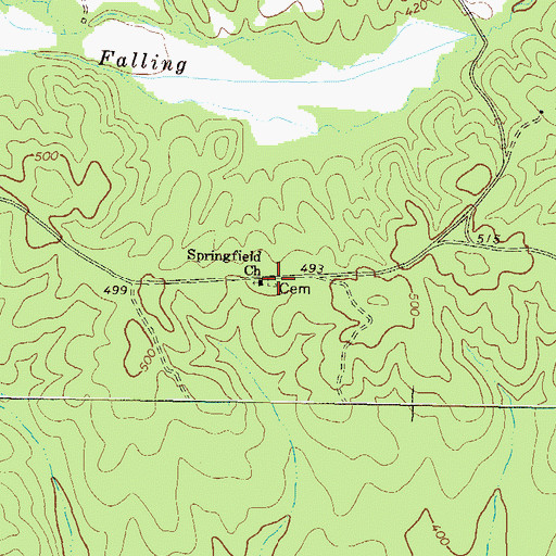 Topographic Map of Springfield Baptist Cemetery, GA