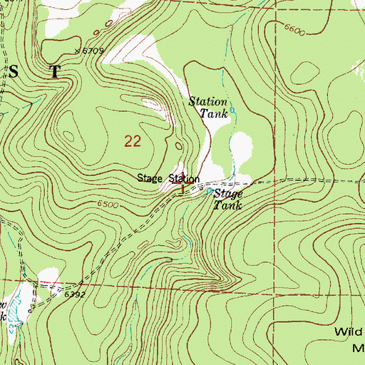 Topographic Map of Stage Station, AZ