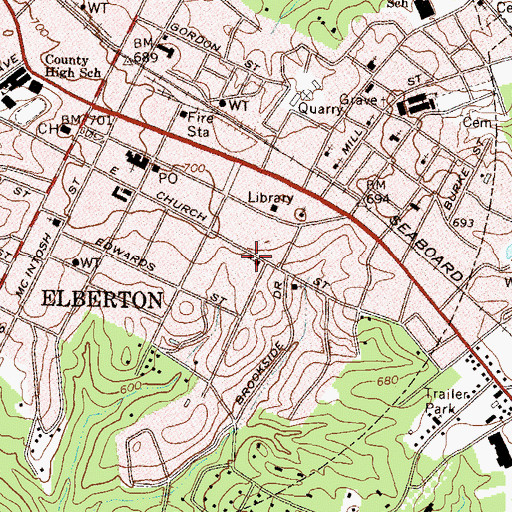 Topographic Map of Stillwell Primary School, GA