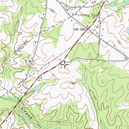 Topographic Map of Teasley Mill (historical), GA
