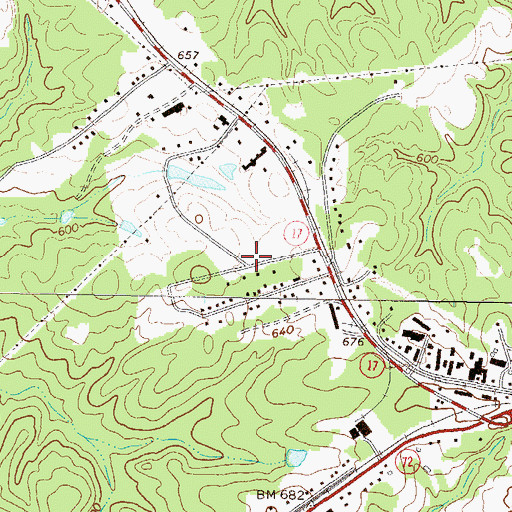 Topographic Map of Wesley Chapel, GA