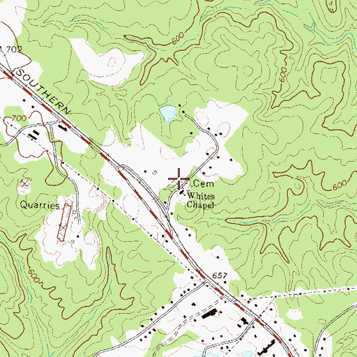 Topographic Map of Whites Chapel Cemetery, GA