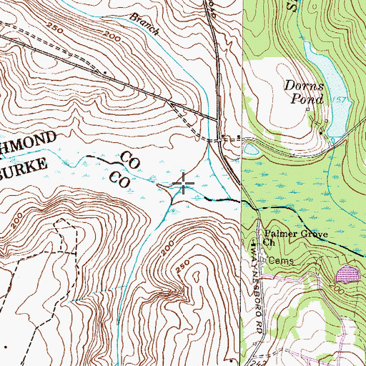 Topographic Map of Allen Branch, GA