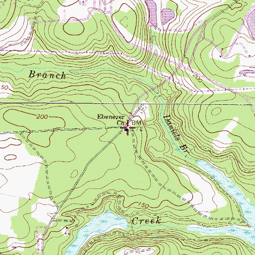 Topographic Map of Bargeron School (historical), GA