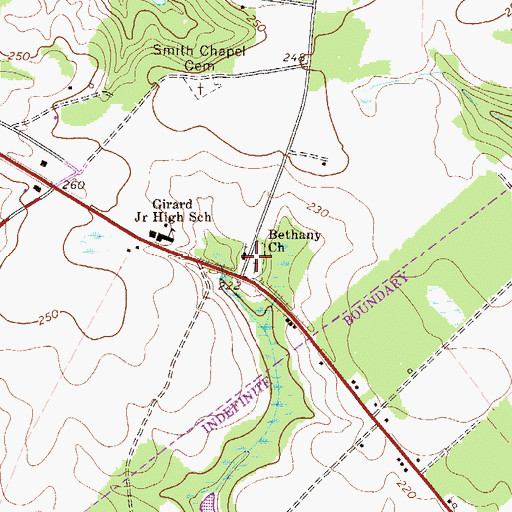 Topographic Map of Bethany Cemetery, GA