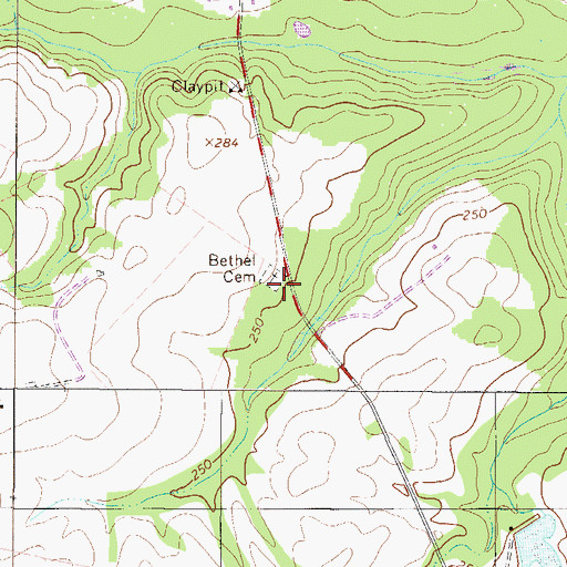 Topographic Map of Bethel Associate Reformed Presbyterian Church (historical), GA