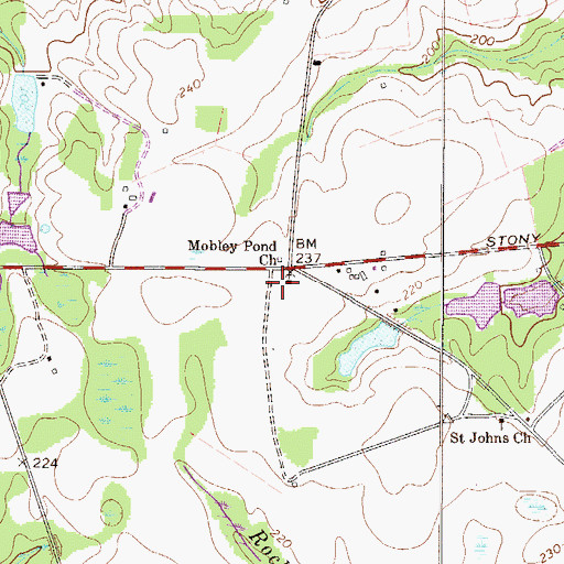 Topographic Map of Bethesda School (historical), GA