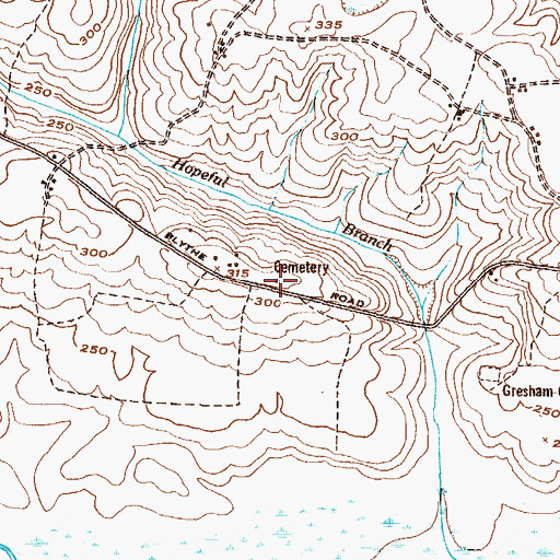 Topographic Map of Bines Slave Cemetery, GA