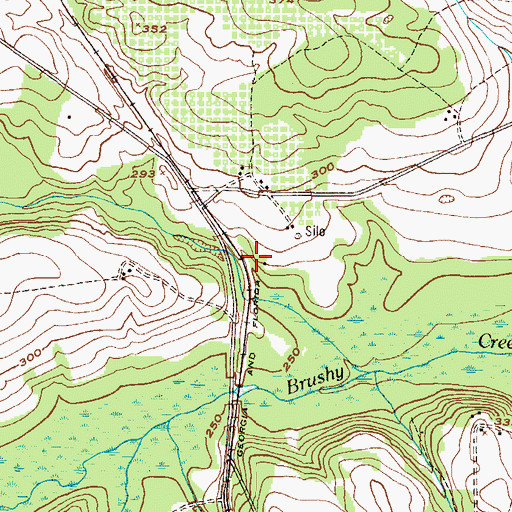 Topographic Map of Brushy Creek (historical), GA