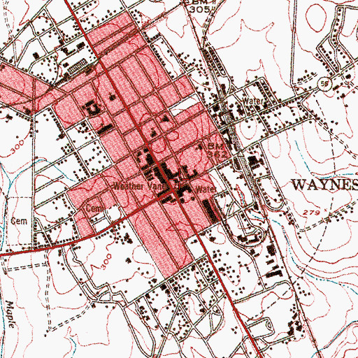 Topographic Map of Burke County Courthouse, GA