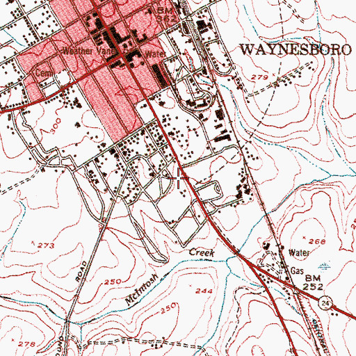 Topographic Map of Burke Medical Center, GA