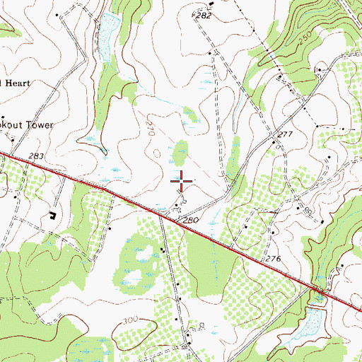 Topographic Map of Burke County Jail, GA