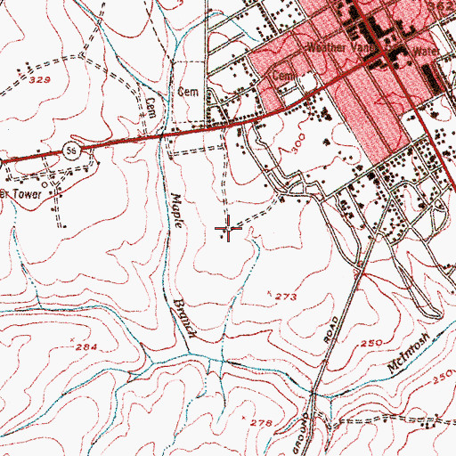 Topographic Map of Burke County Middle School, GA