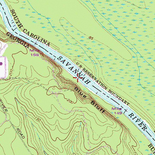 Topographic Map of Chandler Landing, GA
