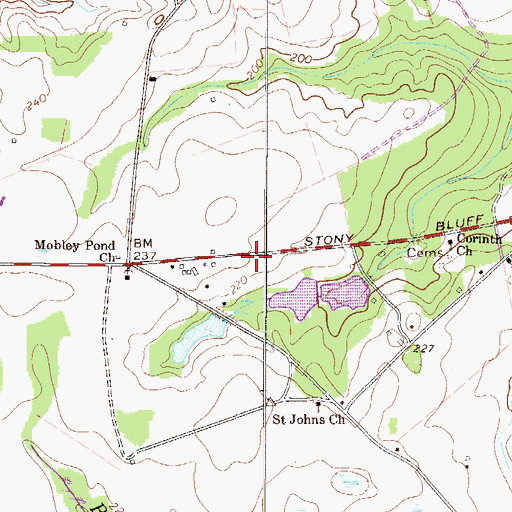 Topographic Map of Christian Church (historical), GA
