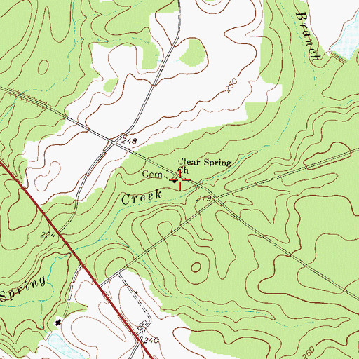 Topographic Map of Clear Spring School (historical), GA