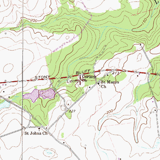 Topographic Map of Corinth Cemetery, GA