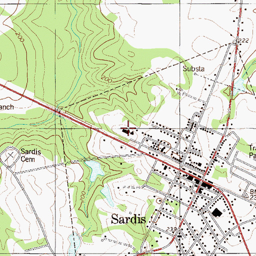 Topographic Map of Cousins Elementary School, GA