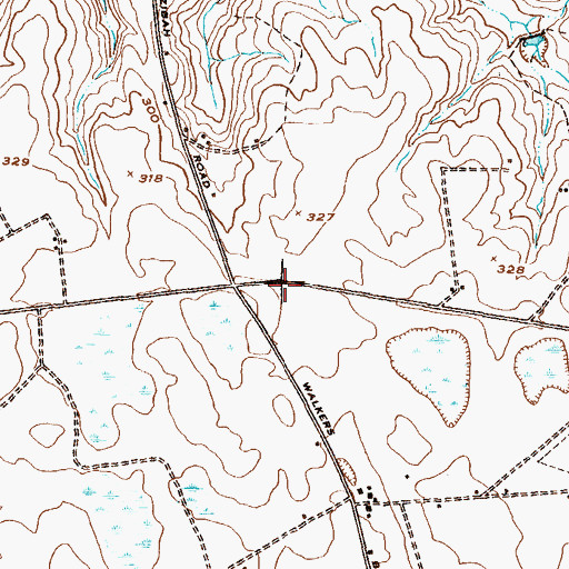 Topographic Map of Crossroads Christian School, GA