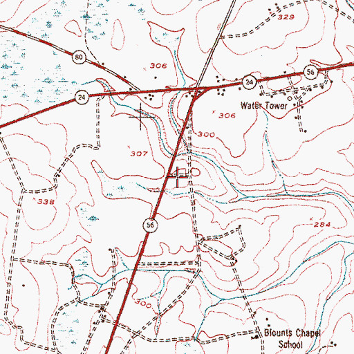 Topographic Map of Edmund Burke Academy, GA