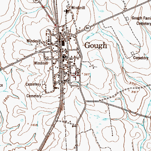 Topographic Map of First Baptist Church, GA