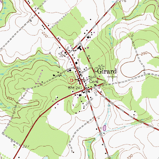 Topographic Map of Girard City Hall, GA