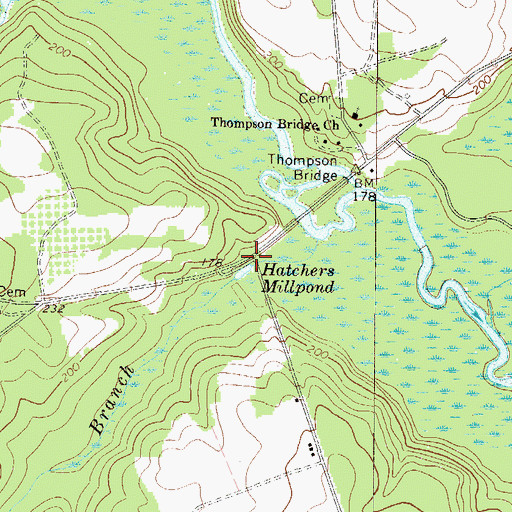 Topographic Map of Hatchers Mill (historical), GA