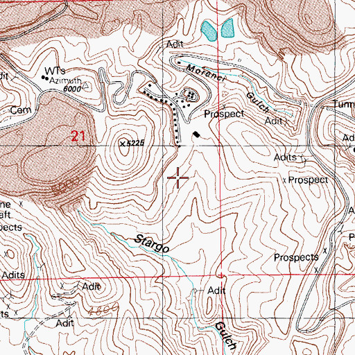 Topographic Map of Stargo, AZ