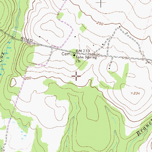 Topographic Map of Job Spring School (historical), GA