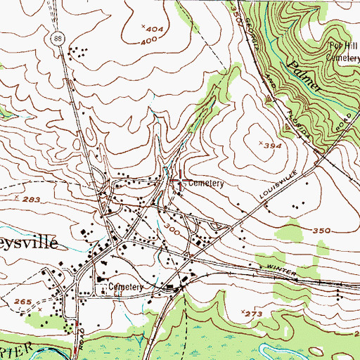 Topographic Map of Keysville Community Cemetery, GA