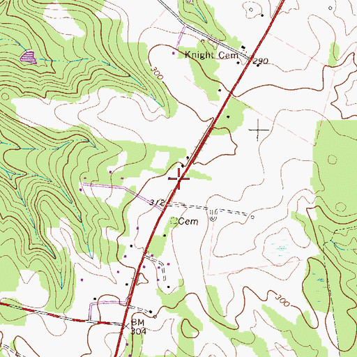 Topographic Map of McBean Church, GA