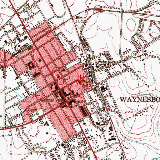 Topographic Map of Mount Olive African Methodist Episcopal Church, GA