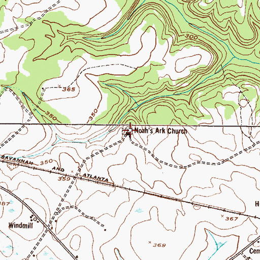 Topographic Map of Noahs Ark School (historical), GA
