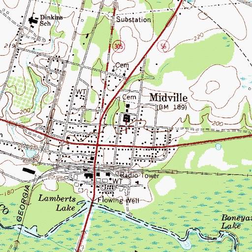 Topographic Map of Ogeechee Education Center, GA