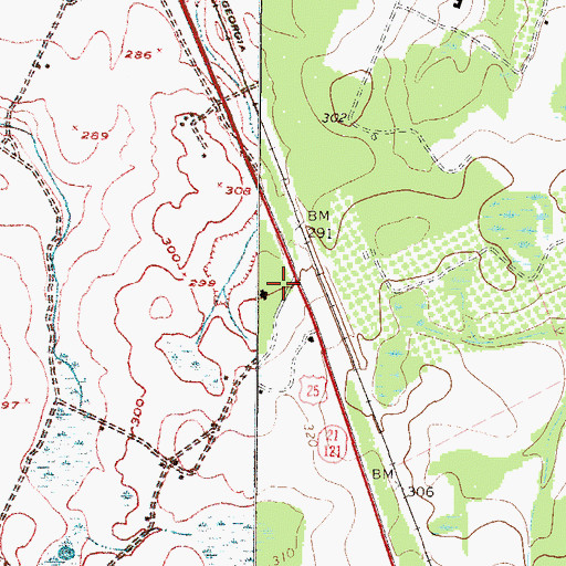 Topographic Map of Pine Nursing Home, GA