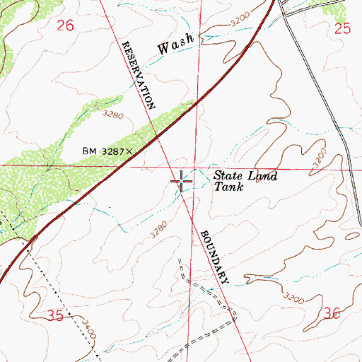Topographic Map of State Land Tank, AZ
