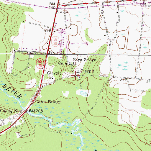 Topographic Map of Rae Old Cowpen (historical), GA