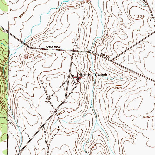 Topographic Map of Red Hill School (historical), GA