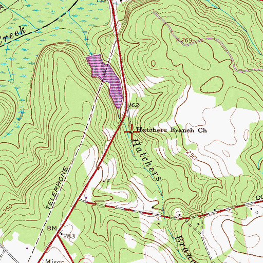 Topographic Map of Hatchers School (historical), GA