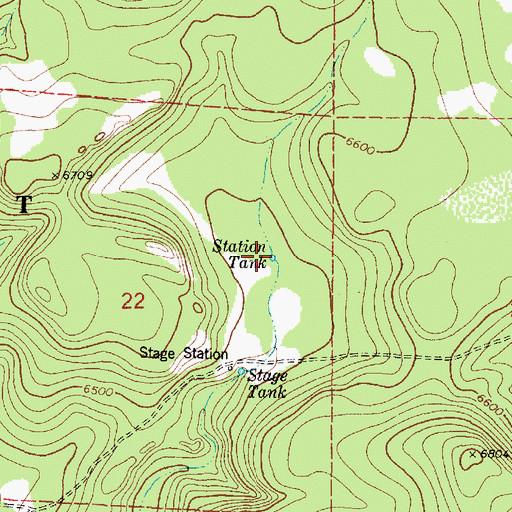Topographic Map of Station Tank, AZ