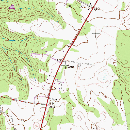 Topographic Map of Smith Cemetery, GA