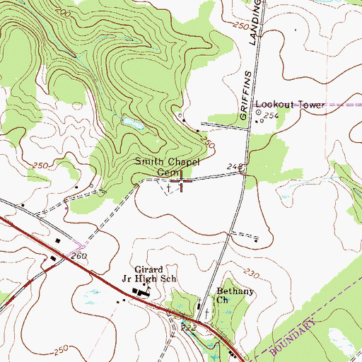 Topographic Map of Smith Chapel (historical), GA