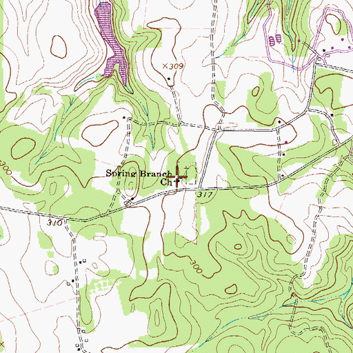 Topographic Map of Spring Branch School (historical), GA