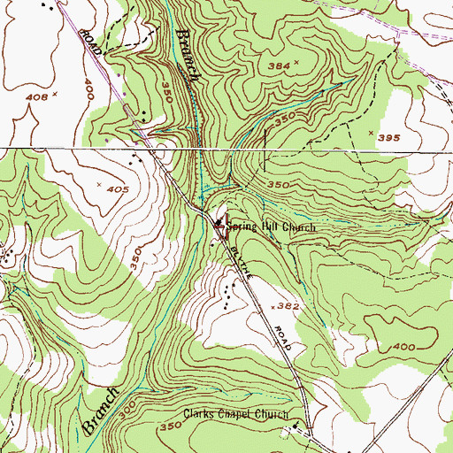 Topographic Map of Spring Hill School (historical), GA