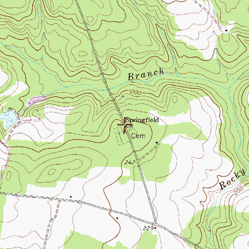 Topographic Map of Springfield School (historical), GA
